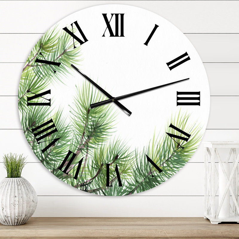 Pine Tree Branches - Traditional wall clock, Extra Small