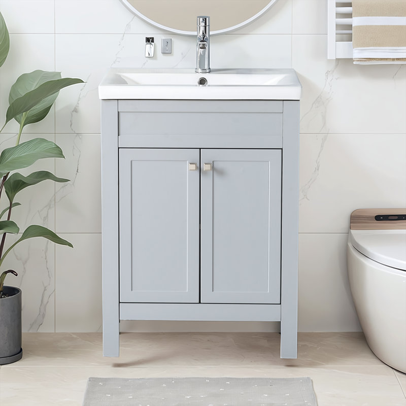 Meuble-lavabo simple autoportant 24 po 24 po avec portes doubles