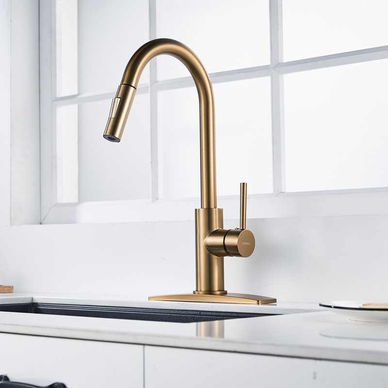 Blue Elephant Pull Down Kitchen Faucet, Gold