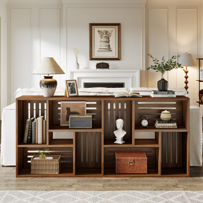 70.9" Long Sofa Table With Storage Shelves, Extra Long Console Table For Living Room