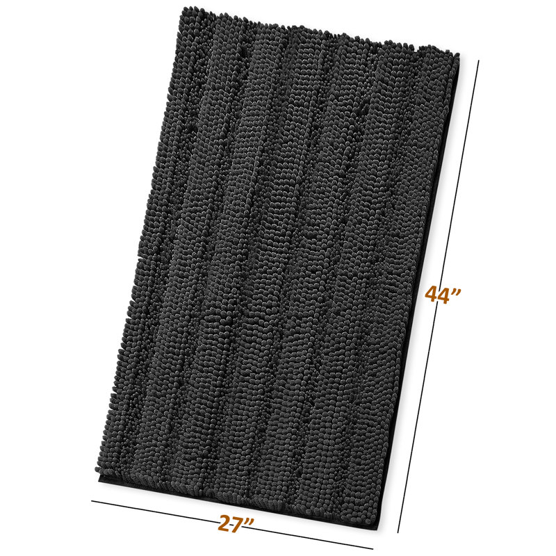 Tapis pour salle de bain Clara Clark Chenille, Noir