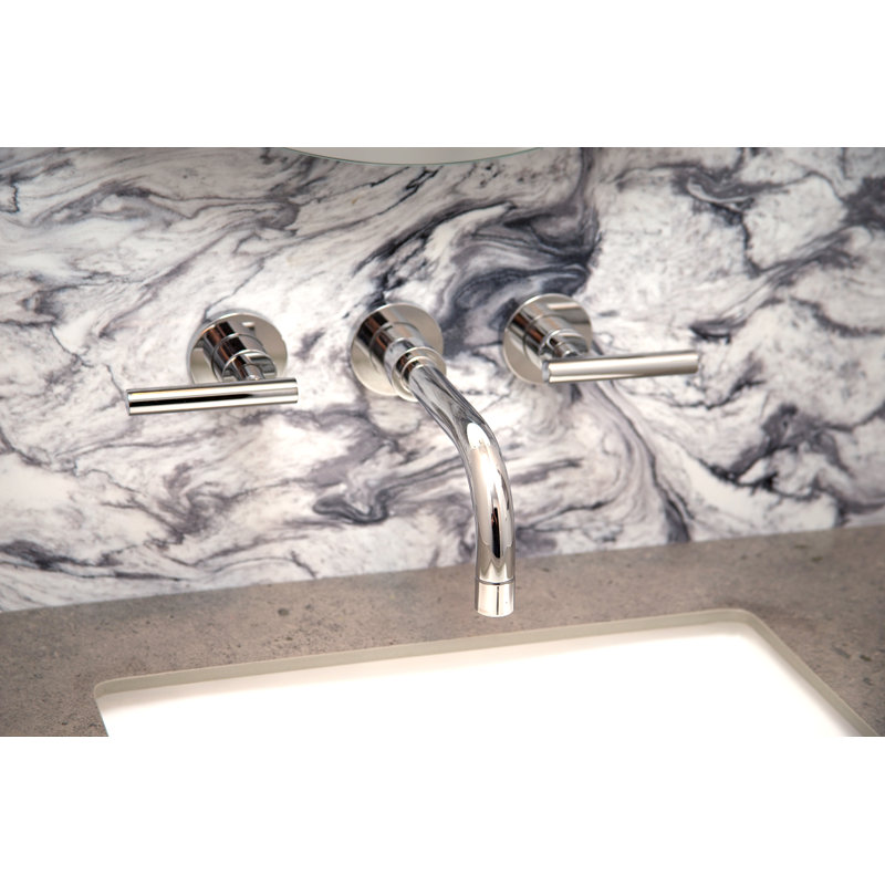 East Linear Wall Mount Bathroom Faucet, Polished Chrome