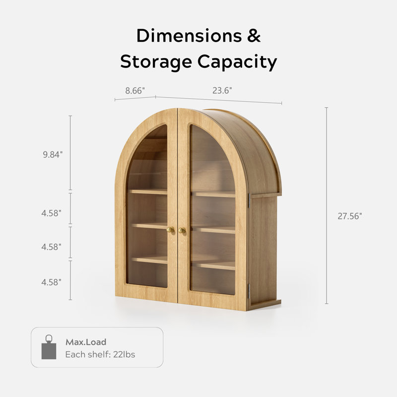 Arch Wall Cabinet, Oak