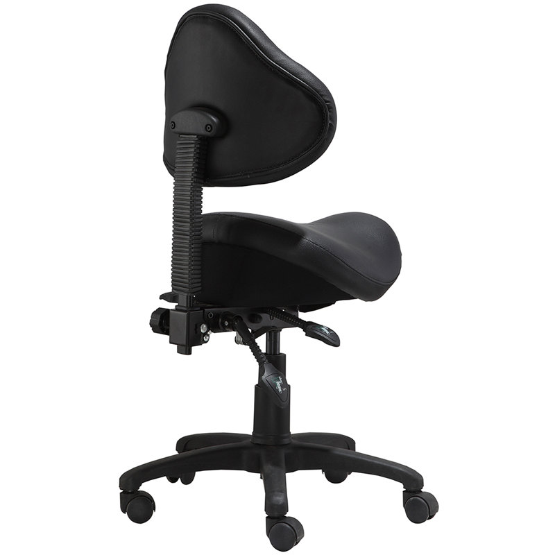 Saddle Drafting Chair - Adjustable Height Ergonomic Stool with Backrest & Tilt Mechanism for Standing Desks, Studios & Laboratories