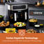 GEEPAS Dual Zone 9L XL 2 Drawers Digital Air Fryer with Visual Window