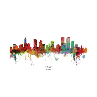" Denver Colorado Skyline " by Michael Tompsett Painting Print