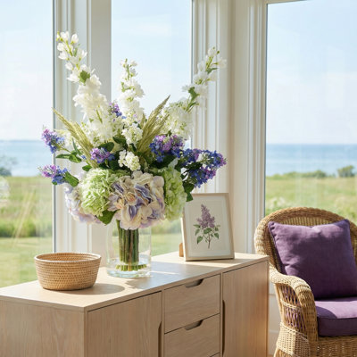 Hydrangea, Lilac and Delphinium Arrangement
