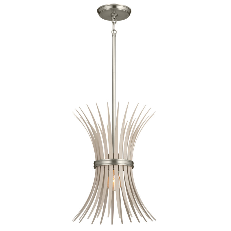 Baile Brushed Nickel Mini Pendant with Vintage Wheat Motif