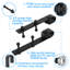 Black Steel 4 Barn Doors Hardware Kit Double Bypass-62451321