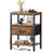 Nightstand with Built-in Charging Station, Bedside Table with Adjustable Fabric Drawer and 3-Tier Storage End Table-137114254