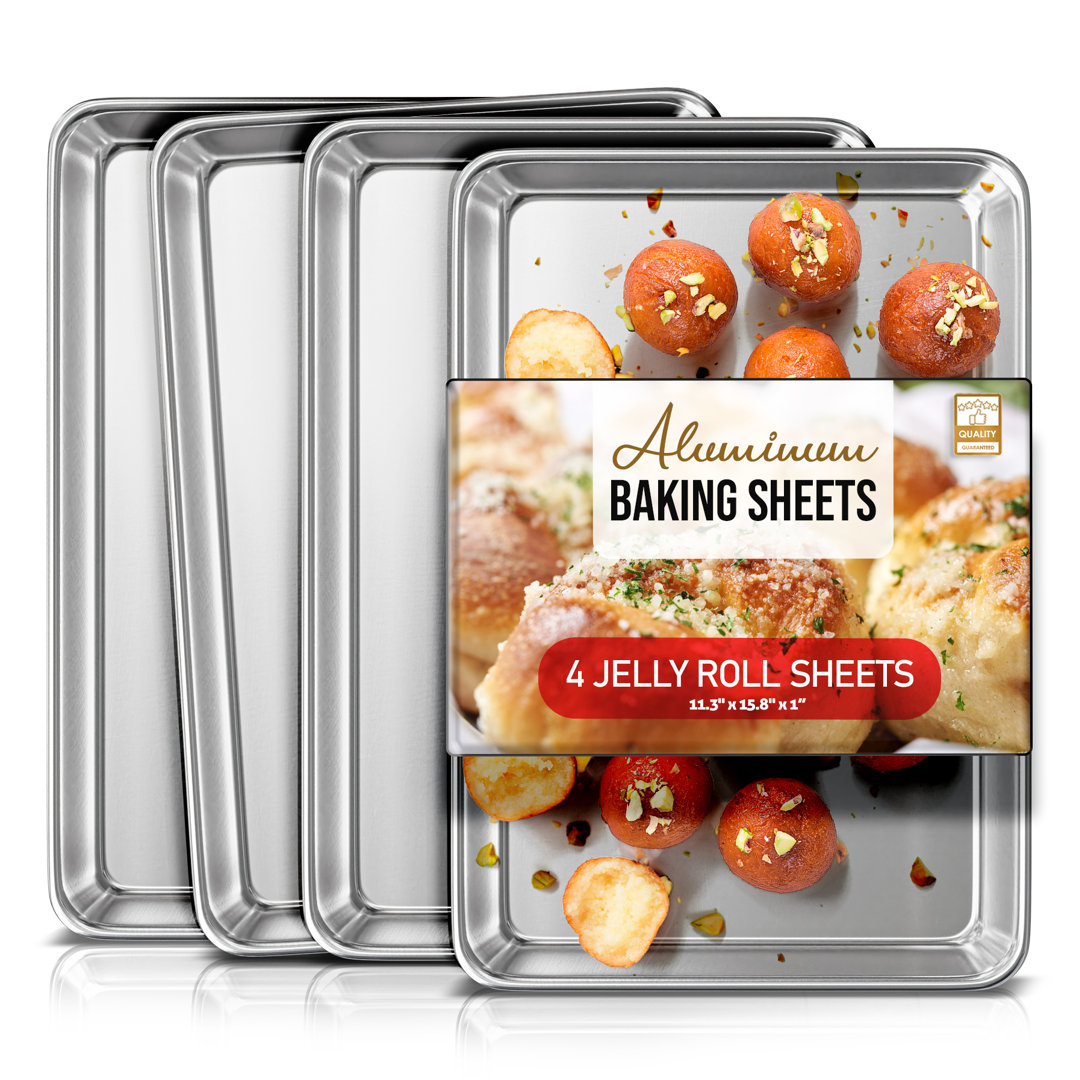 Joytable Non-Stick Aluminized Steel Jelly Roll Pan Set (Set of 4) Joytable