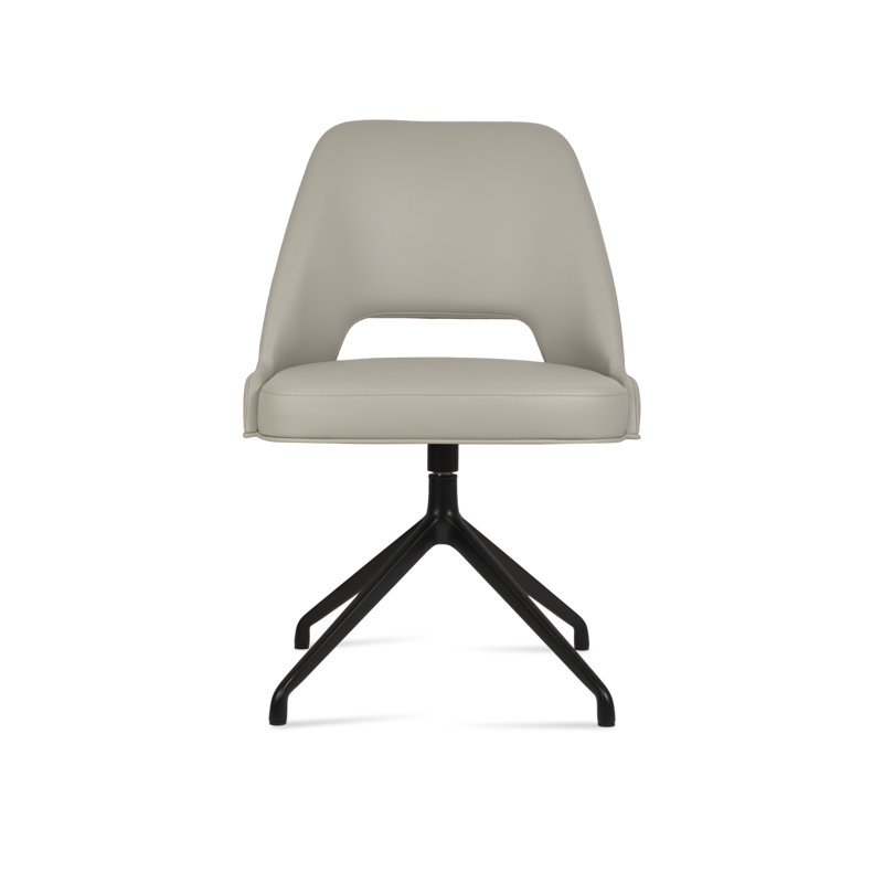 Chaise d'appoint pivotante Marash Spider, Noir, Gris clair