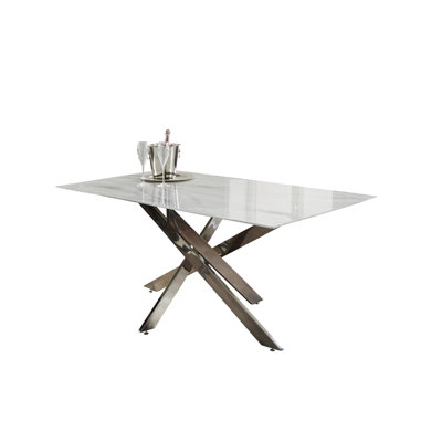 Allentown Glass Top Metal Base Dining Table