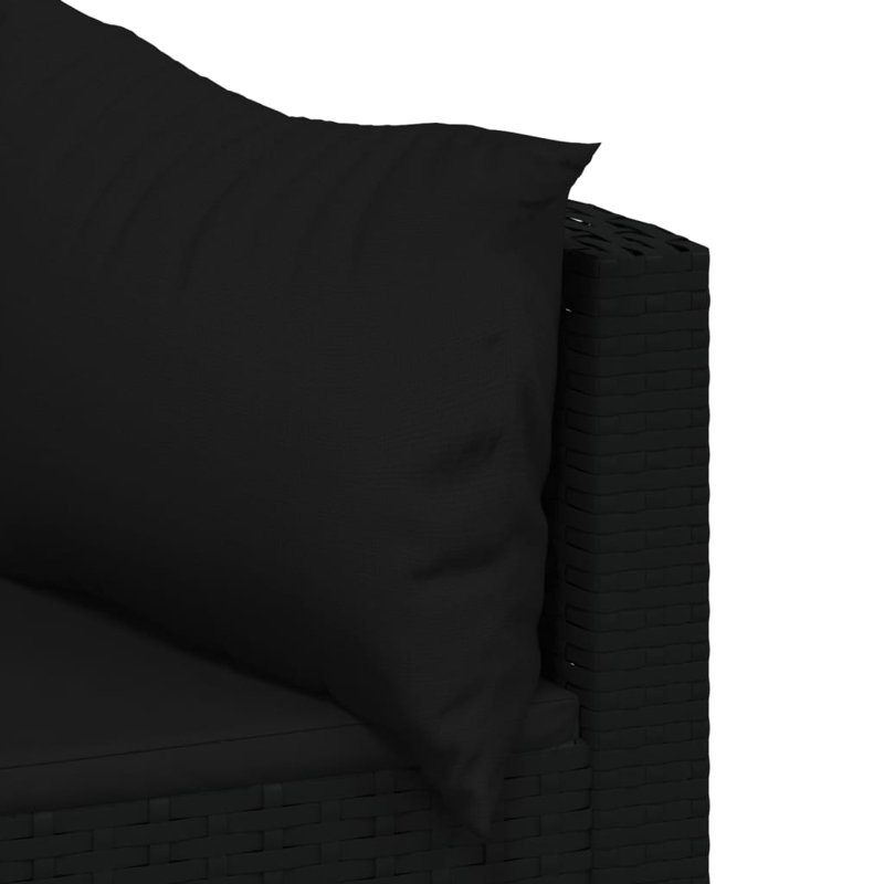 - Person Patio Conversation Set with Cushions, Black, Black