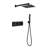Brass Matte Black Shower System - 10 Inch Rainfall Head And Handheld , Luxury Bathroom Rain Mixer, , Self-Cleaning Nozzle For Smooth Water Flow, Compatible With American Standard , Rough-In Valve