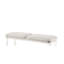 Banc gris - fabriqué en bois d'hévéa, poids du produit 32 lb élégant avec finition blanc perle - hauteur de 18 po
