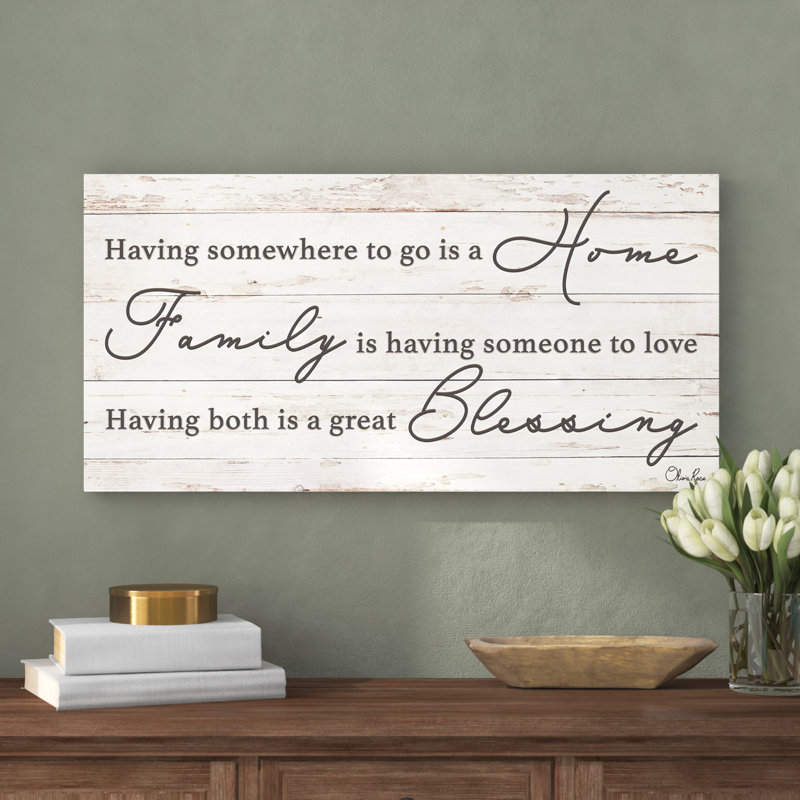 Family Blessing by Olivia Rose -  Wrapped Canvas Textual Art Print, 18" H x 36" W x 1.5" D