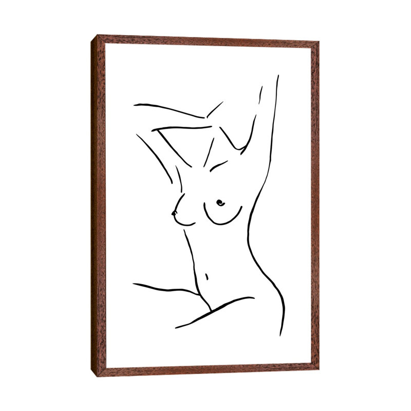 Female Body Sketch III - Wrapped Canvas Print, Classic Brown Wood Framed, 101.6 cm H x 66.04 cm W