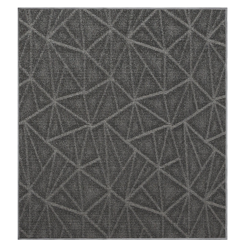 Tapis raffiné à motif raffiné gris, Carré 9 pi