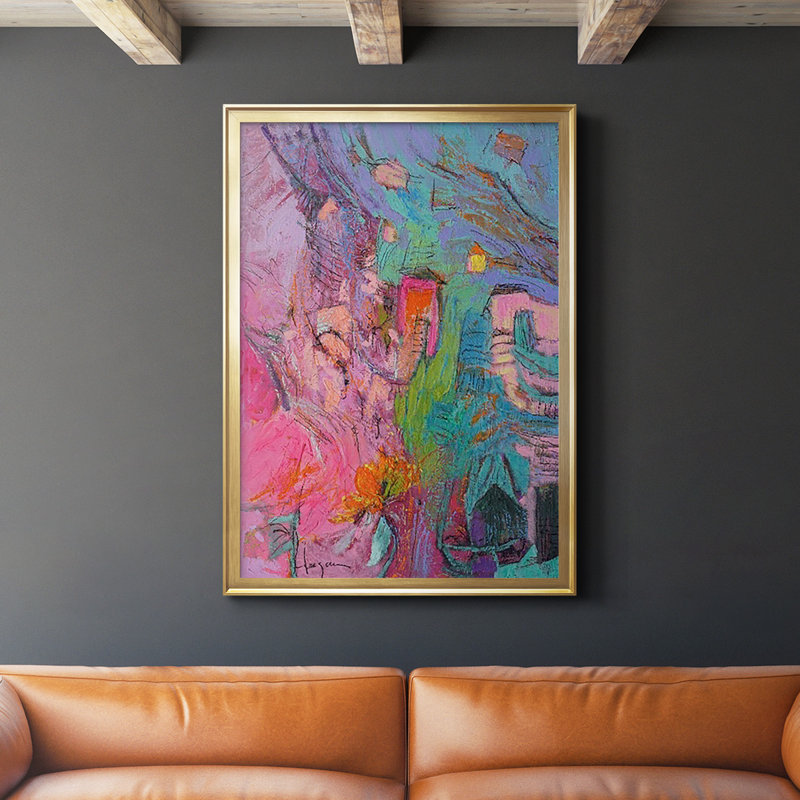 " My Pink House ", Gold, 42.5" H x 30.5" W x 1" D
