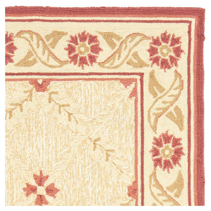 Tapis floral en laine touffeté à la main Iliomar, Rectangle 5 pi 6 po x 8 pi 6 po