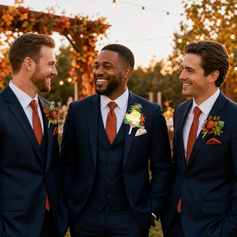 Ensemble de 6 boutonnières de pivoines en soie orange pour hommes, avec épingles et bracelet de perles. Accessoire floral pour mariage et cérémonie, idéal pour le marié et ses garçons d'honneur.