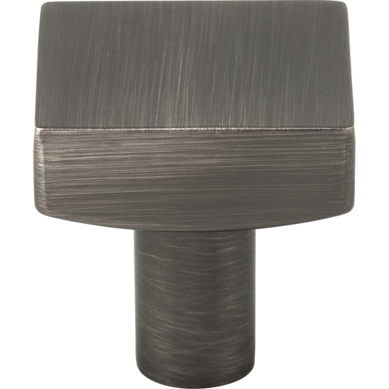 Dominique Square Knob, Brushed Pewter