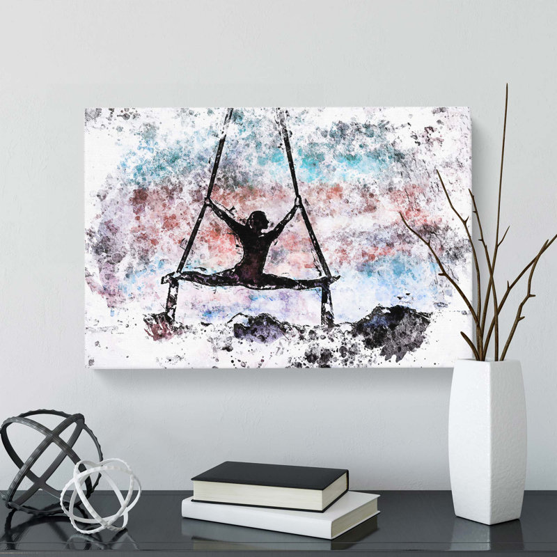 Aerialist Gymnastics At Sunset In Abstract - Wrapped Canvas Painting, 40cm H x 60cm W x 3cm D