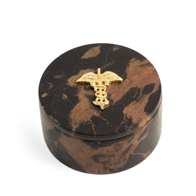 Boîte à accessoires médicale ronde en marbre