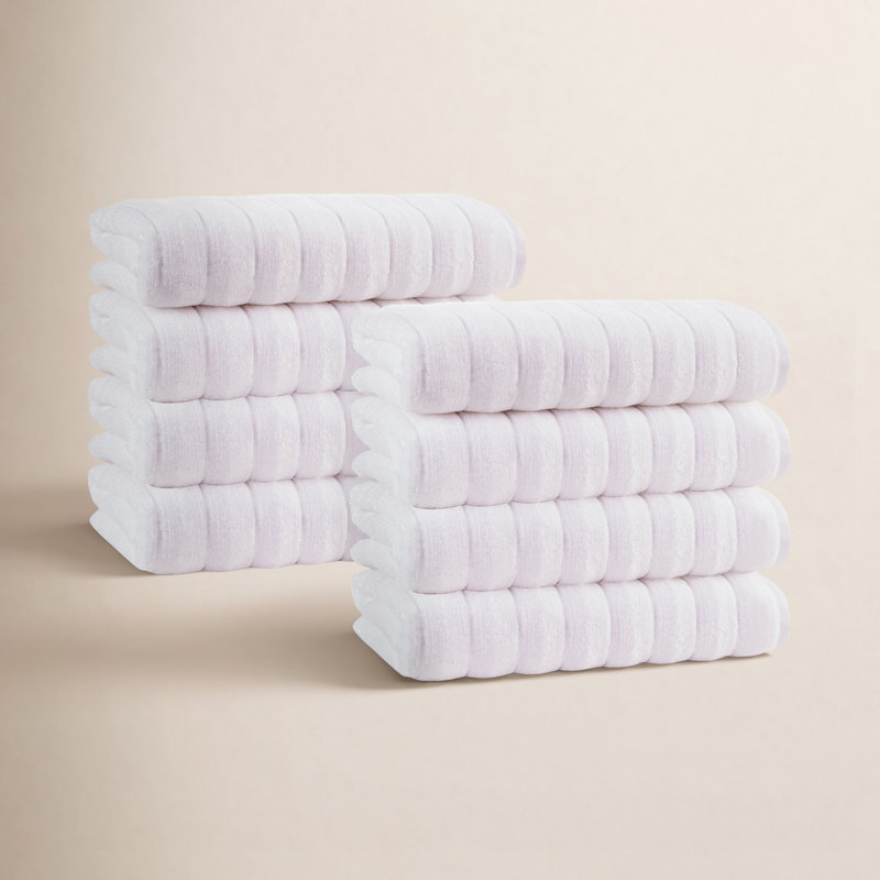 Ensemble de serviettes de toilette en coton turc Rachel, Blanc