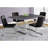 Contemporary 60" Rectangular Table, Grey Laminate Finish, Metal Frame, For Dining And Kitchen, Seats 4 Modern Table 60", Laminate, Leg Fastening Part, Kitchen Room,