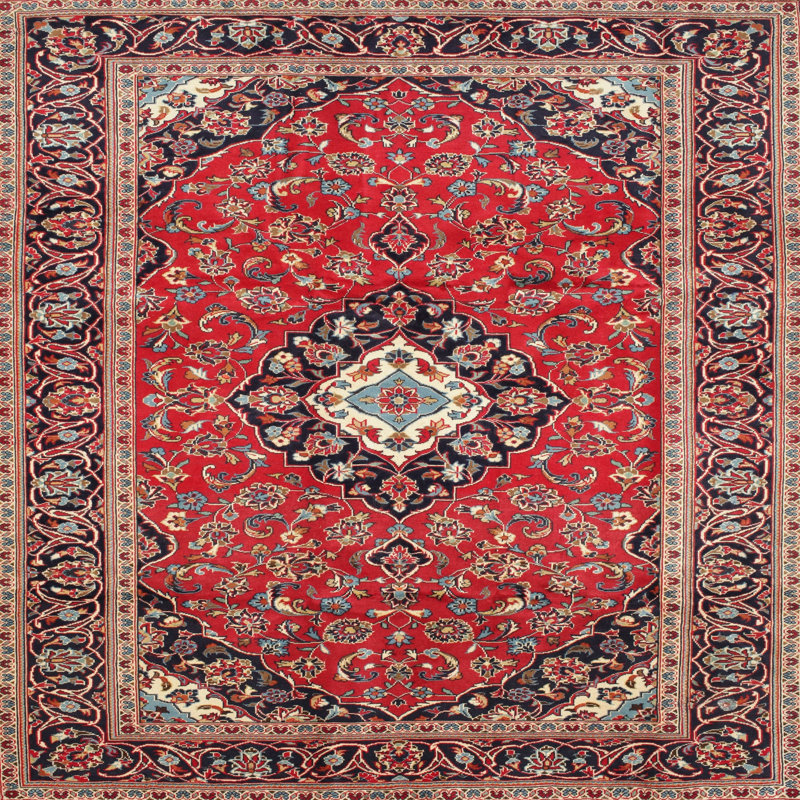 Rouge oriental/brun Tapis décoratif Mungo, Carré 6 pi