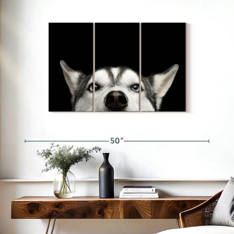 Brampt Peeking Siberian Husky, 24" H x 38" W