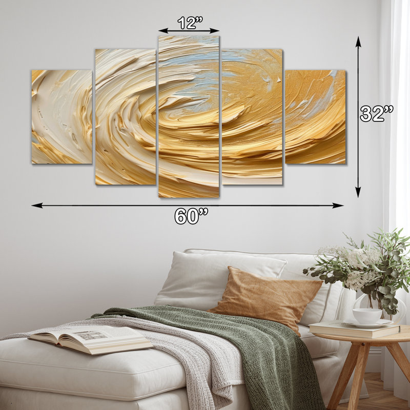 Clemont - Abstract Spirals Canvas Art Print - 5 Panels