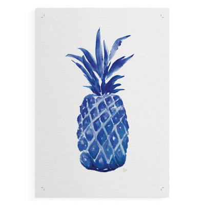 Ananas indigo - impression sur toile seulement - non encadrée