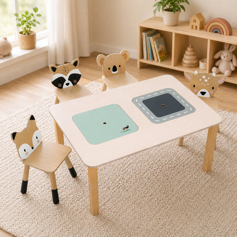 Table de jeu avec rangement pour chambre d'enfant 