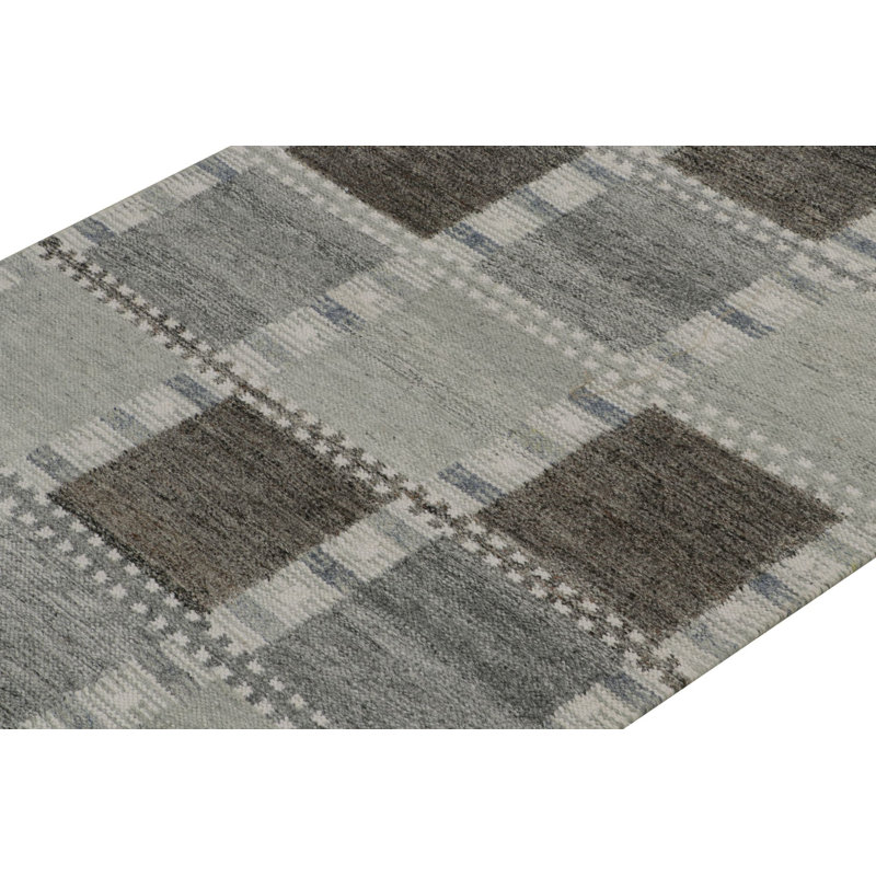 Scandinavin Wool Geometric Area Rug, Rectangle 5' x 8'