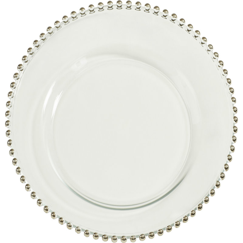 Vernon Glass No Pattern Charger, Silver
