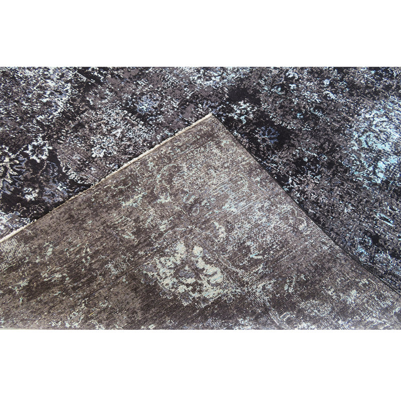 Oriental Area Rug in Silver, Rectangle 9' x 12'
