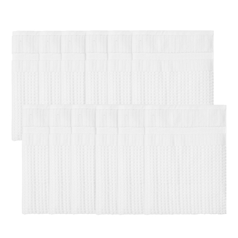 Willow 12 Pieces Towel Set – 100% Combed Cotton, Premium Quality 630 GSM, White, Ultra-Soft & Highly Absorbent (12 Bath Towels)