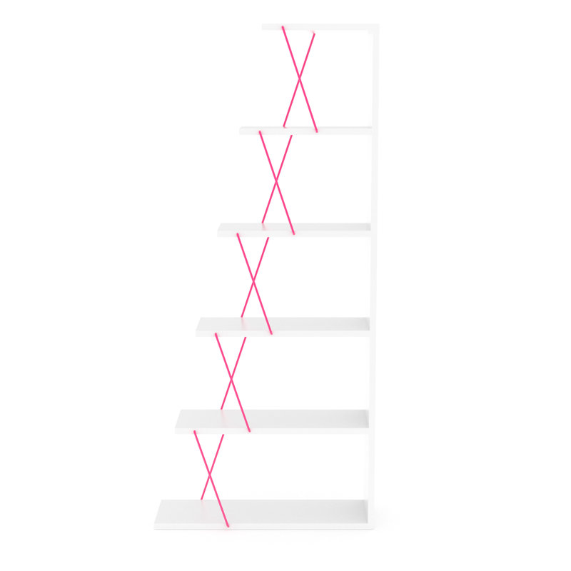 Modern 5 Tier Bookcase White - Solid Wood For Compact Living Spaces Narrow Bookshelf Small Magazine Storage