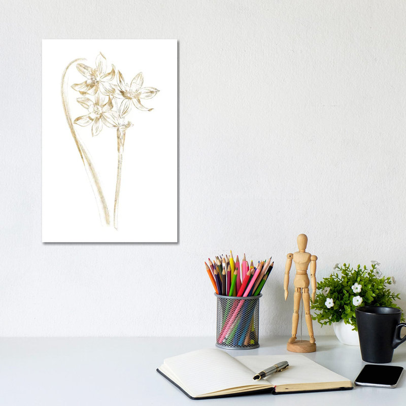 Gilded Botanical IV by Wild Apple Portfolio - Wrapped Canvas Painting, 20.32 cm H x 30.48 cm W