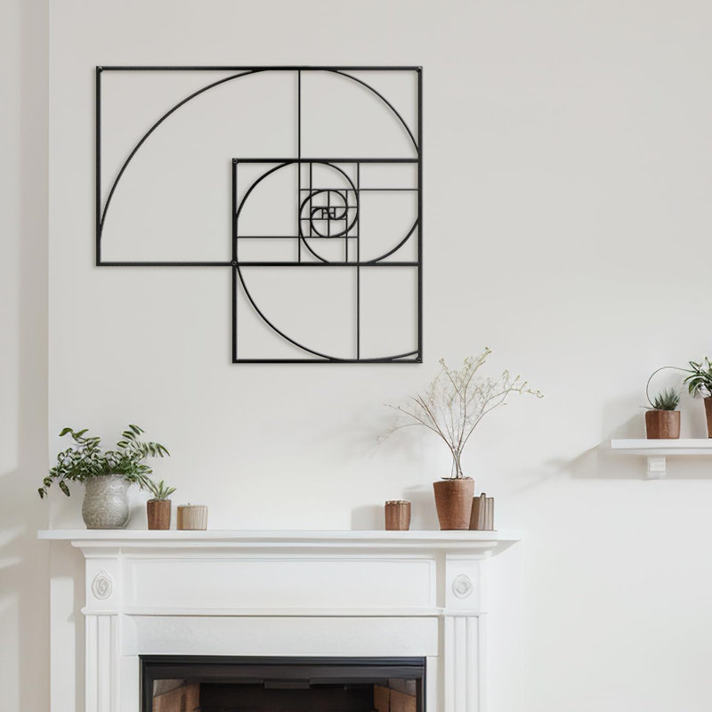 Décoration murale en métal, H 18 po x l 18 po x P 0,05 po, Noir