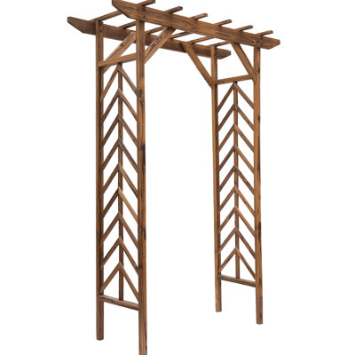 79 po en treillis - style campagne classique pour les jardins. Fabrication en bois, toit de pergola, rehausse le décor de la cour. Les arches de jardin faciles à assembler ajoutent de l'élégance à votre construction de cour