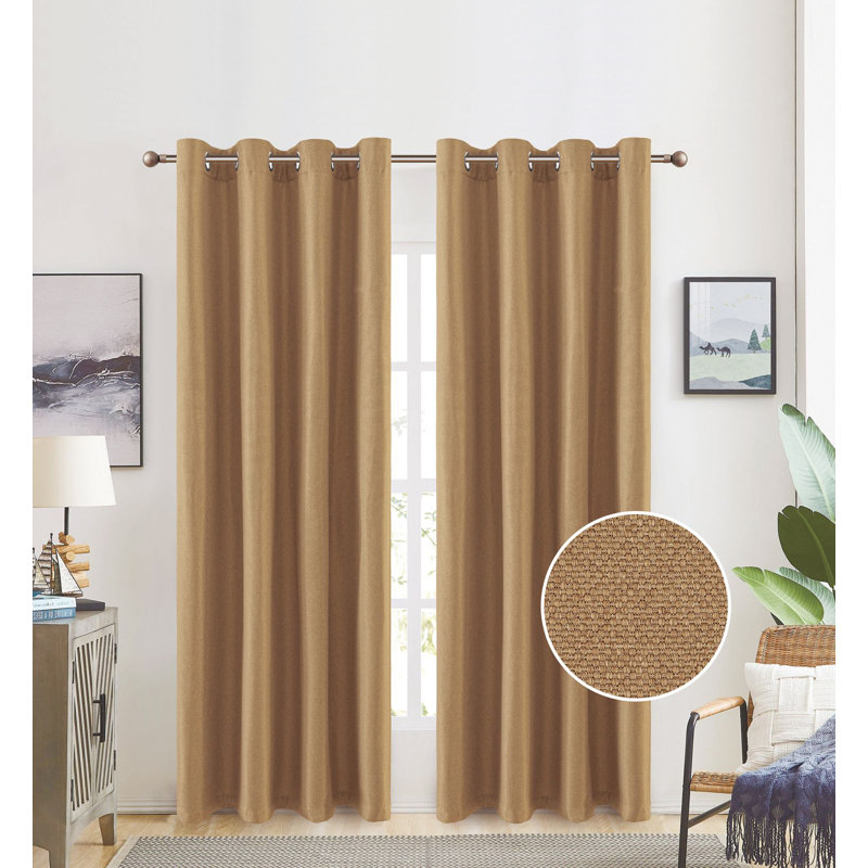 Room Darkening Curtains / Drapes Single Panel, Gold