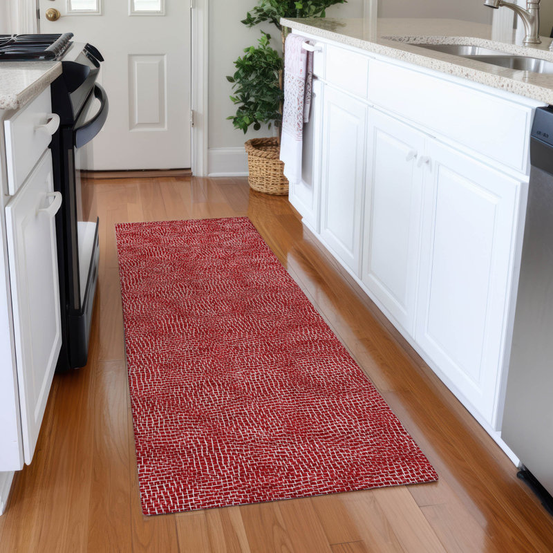 Tapis géométrique de qualité supérieure lavable à la machine Cossette AMF1057, Tapis de couloir 2 pi 3 po x 7 pi 6 po
