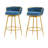 2Pcs Swivel Counter Height Bar Stools,31.5"Bar Height Stools With Hand-Woven Backrest & Gold Metal Legs,Low Back Upholstered Kitchen Chairs With Footrest-367262266