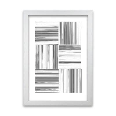 Black And White Squared Lines - Print