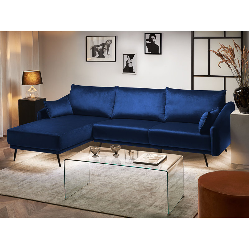 Dahlin Velvet Sofa, Navy Blue