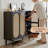 Black + Pale-yellow Solid Wood + Rattan Shoe Storage